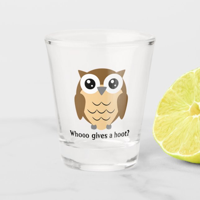 Hoot Owl Design Shot Glass (Front)