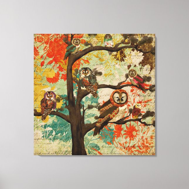 Hoot Treetop Canvas Print (Front)