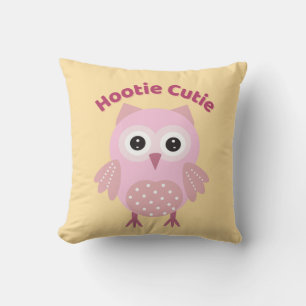 Hootie Cutie Pink Owl Throw Cushion