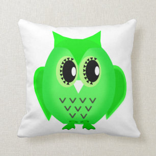 Hootie Hoot Owl Lime Green Choose Background Cushion
