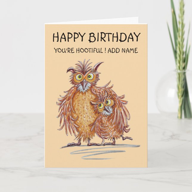 Hootiful owl  card (Front)