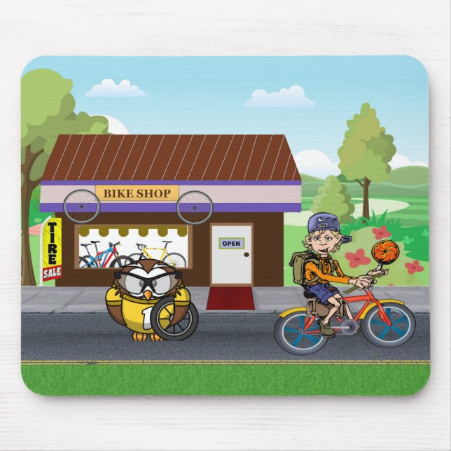 Hootin' Cycles Mouse Pad (Front)