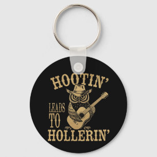 Hootin’ Leads to Hollerin’ – A Playful Cowboy Owl  Key Ring