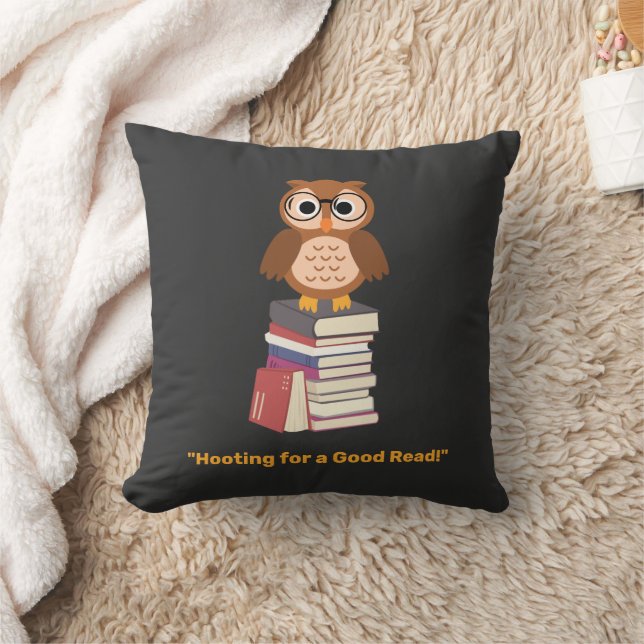 "Hooting for a Good Read!" Book lover Cushion (Blanket)