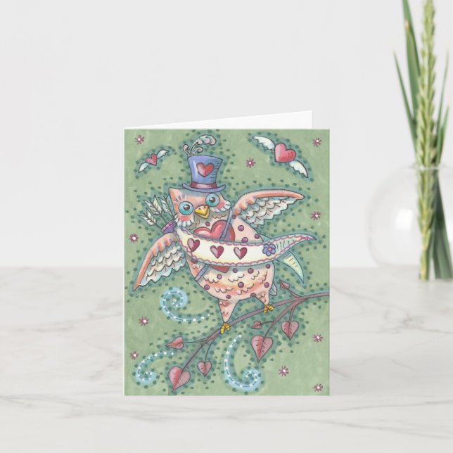 HOOTS N' HEARTS OWL NOTE CARD Blank (Front)
