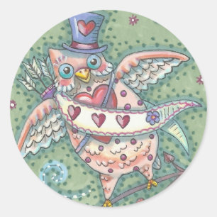 HOOTS N' HEARTS OWL VALENTINE STICKER Sheet
