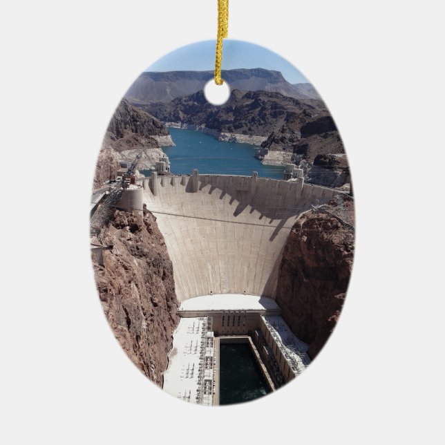 Hoover Dam 3 Ceramic Tree Decoration (Front)