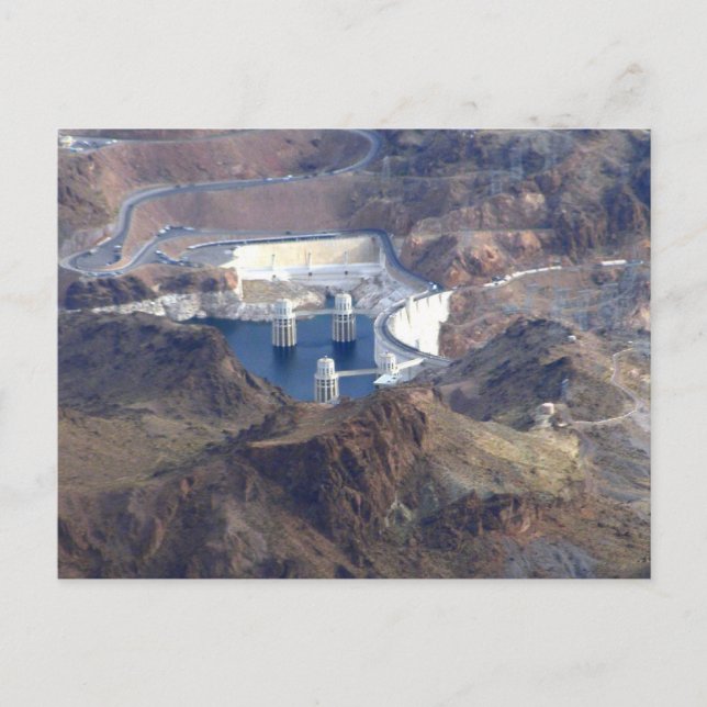 Hoover Dam Aerial Photo Postcards (Front)