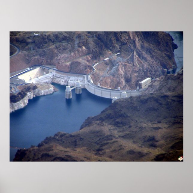 Hoover Dam Aerial Photo Poster Print (Front)