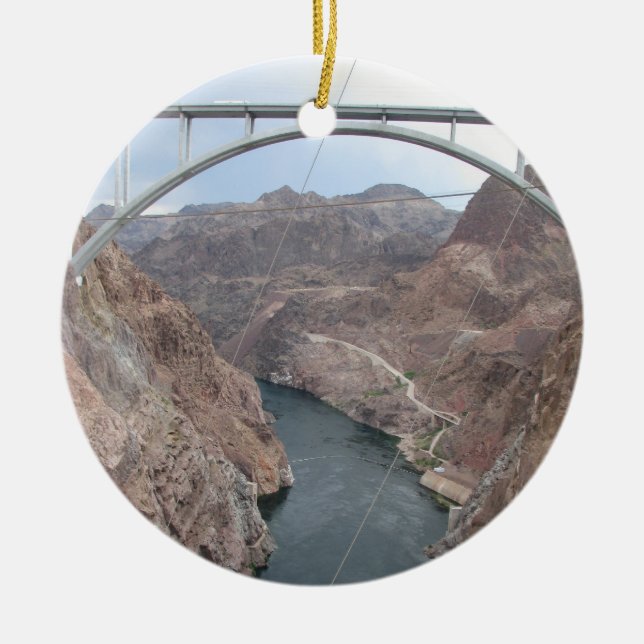 Hoover Dam Bridge Ceramic Tree Decoration (Front)