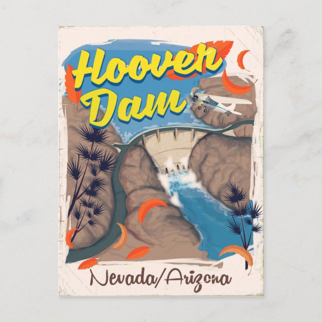 Hoover Dam Nevada/Arizona travel poster Postcard (Front)