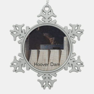 Hoover Dam Snowflake Pewter Christmas Ornament