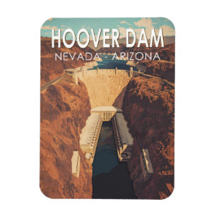 Hoover Dam Travel Art Vintage Magnet