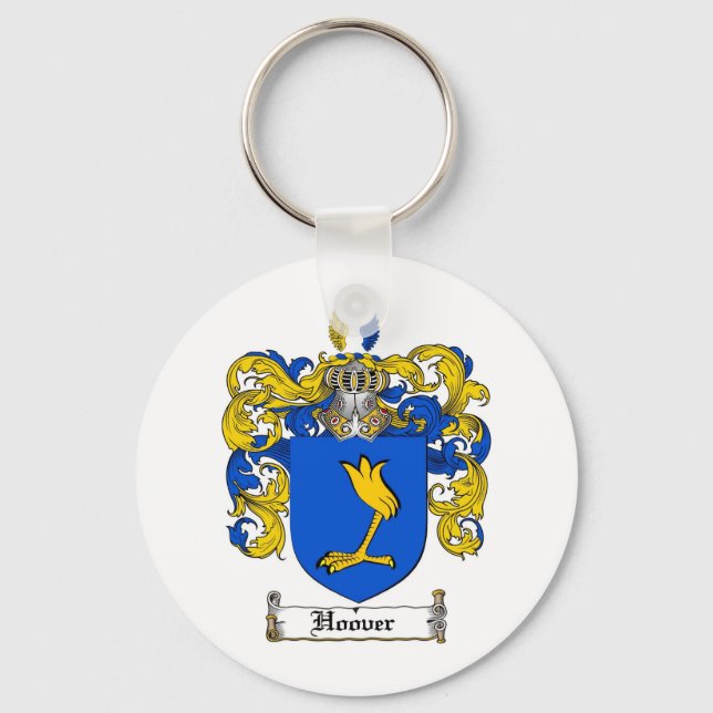 HOOVER FAMILY CREST -  HOOVER COAT OF ARMS KEY RING (Front)