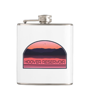 Hoover Reservoir Ohio Red Sunrise Hip Flask