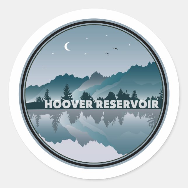 Hoover Reservoir Ohio Reflection Classic Round Sticker (Front)