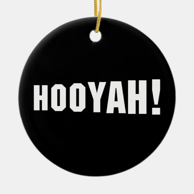 HOOYAH! CERAMIC TREE DECORATION (Front)