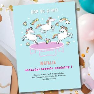 Hop do góry, park trampolin zaproszenie urodzinowe invitation