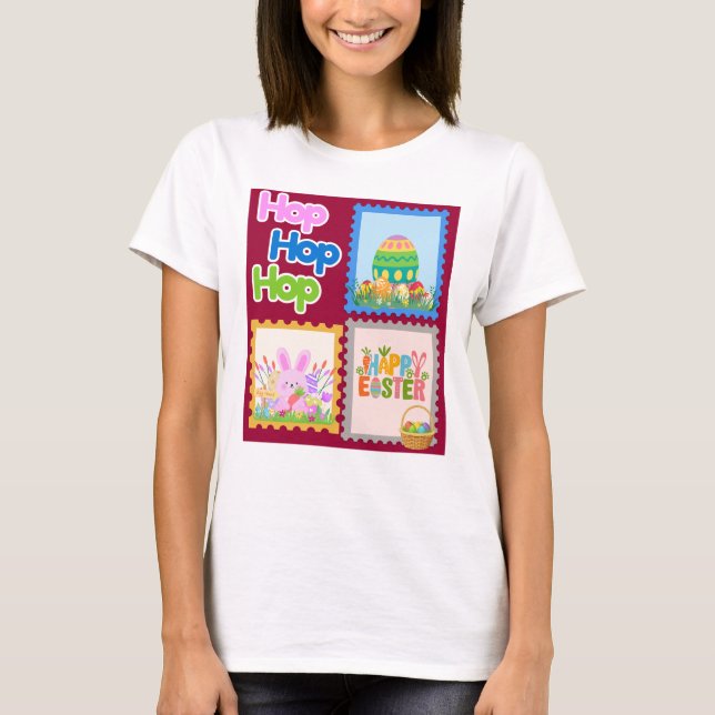 Hop Hop Hop Cute Easter Women T-Shirt (Front)