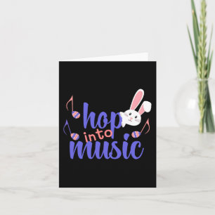 Hop In Music Bunny Egg Musician Easter Women Kids  Card