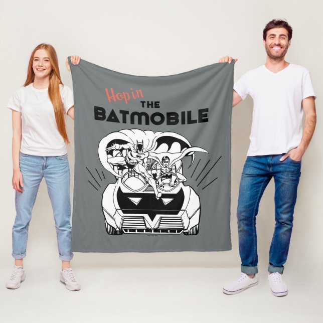 Hop in the Batmobile Fleece Blanket (In Situ)