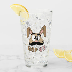 Hop On Moustache Rabbit Glass