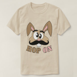 Hop On Moustache Rabbit T-Shirt