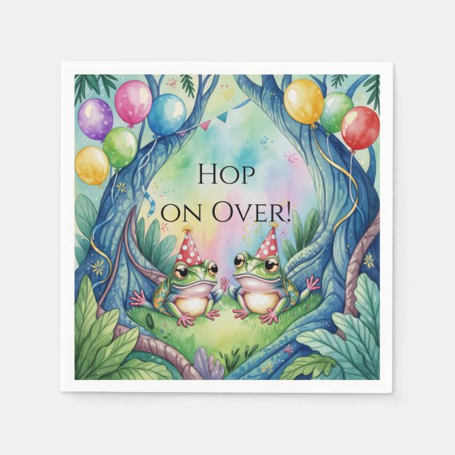 Hop On Over Birthday Party Napkin (Front)