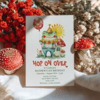 Hop On Over Clown Frog Cottagecore Cute Birthday