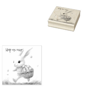 Hop on Over! Custom Easter Bunny Stamp