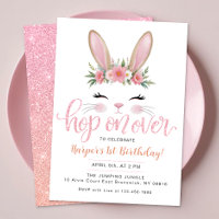 Hop On Over Cute Bunny Birthday Party