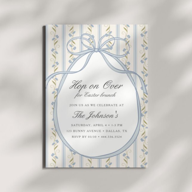 Hop on Over Easter Brunch Egg Hunt Spring Invitation (Creator Uploaded)