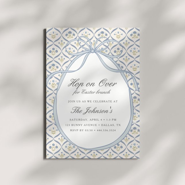 Hop on Over Easter Brunch Egg Hunt Spring Invitation (Creator Uploaded)