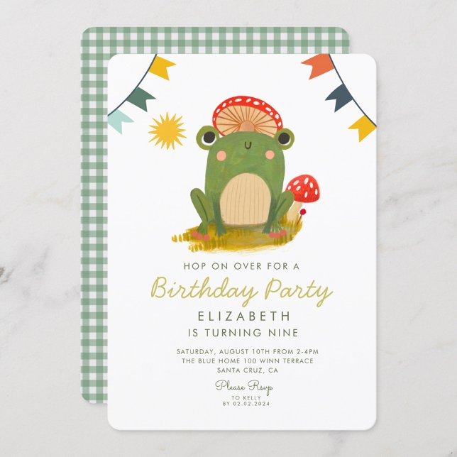 Hop on Over Frog Birthday Invitation (Creator Uploaded)