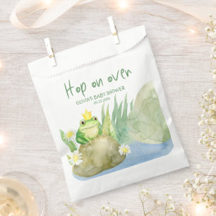 Hop on over Watercolor Princess Frog Baby Shower Favour Bags
