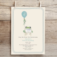 Hop On Over Woodland Frog Blue Boy Birthday Party