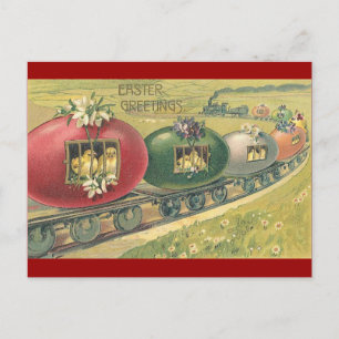 Hop on The Easter Egg Train ! Holiday Postcard