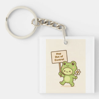 HOP Out of Control Frog Cute Whimsical Life Key Ring