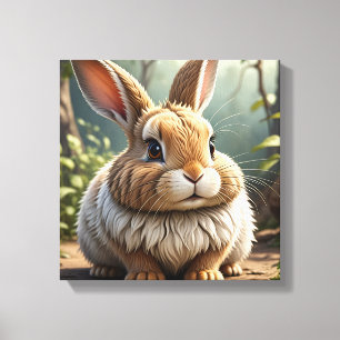 Hop to Happiness: Funny Bunny Sitting Pretty Canvas Print