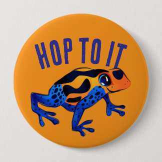 Hop To It Orange Frog Button