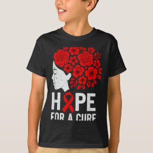 Hope Aids Butterfly Red Ribbon Hiv Aids Awareness T-Shirt