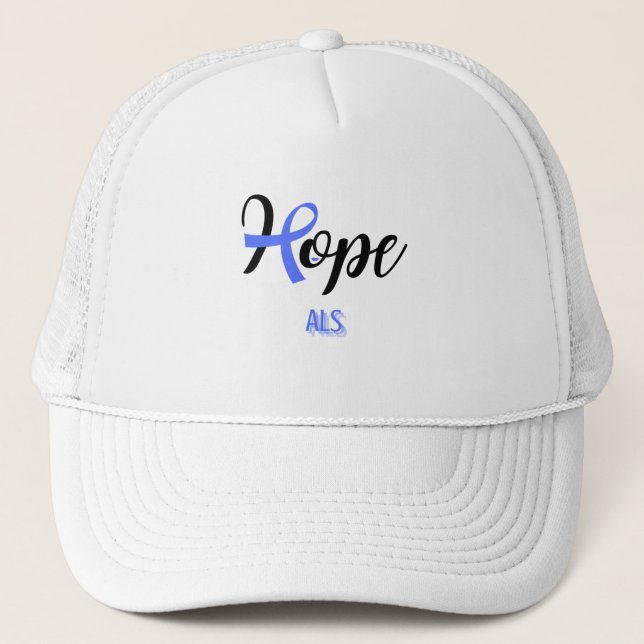 HOPE/ ALS/ AWARENESS/ UNISEX TRUCKER HAT (Front)
