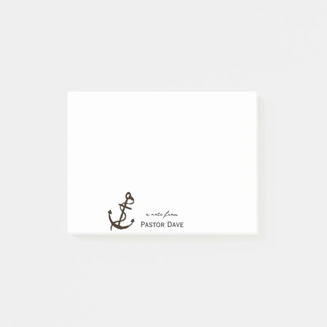 Hope Anchor Personalised Pastor Post-it Notes (Front)