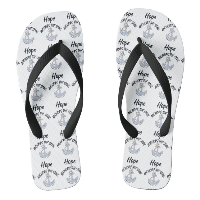 Hope Anchors The Soul Bible Quote All-Over Unisex Jandals (Footbed)