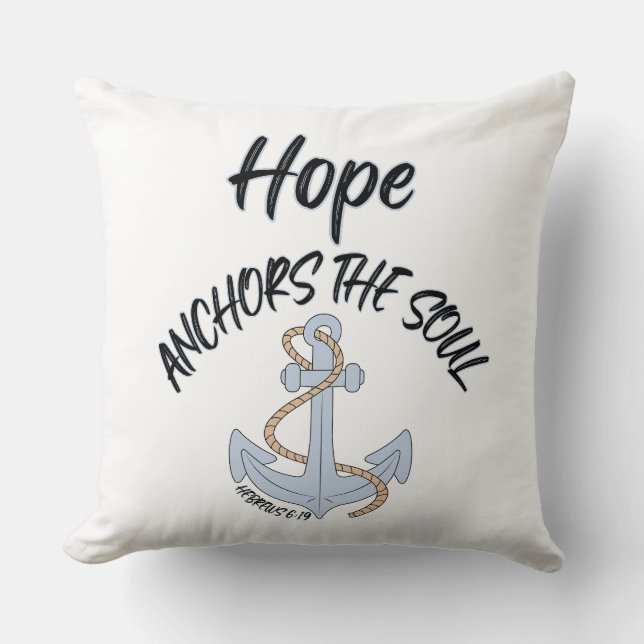 Hope Anchors The Soul Bible Quote Cushion (Front)