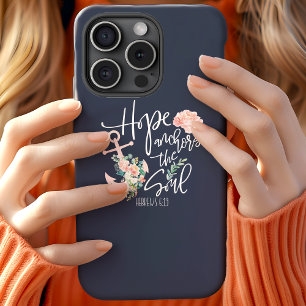Hope Anchors The Soul Floral Christian Case-Mate iPhone Case
