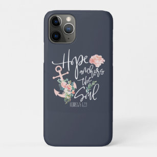 Hope Anchors The Soul Floral Christian Case-Mate iPhone Case