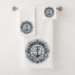Hope Anchors the Soul Nautical Bath Towel Set