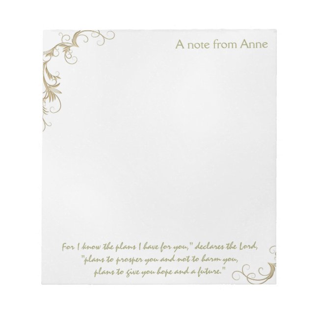 Hope and a Future, Custom Christian Note Paper (Front)