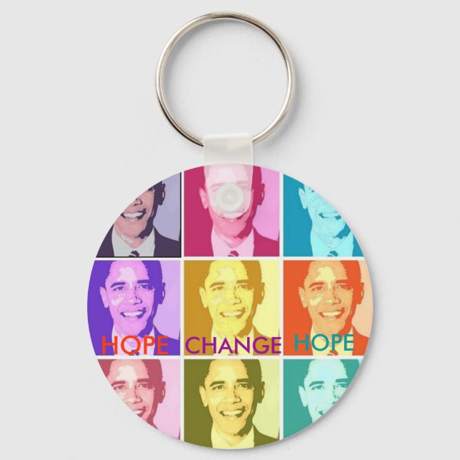 HOPE AND CHANGE BARACK OBAMA KEYRING (Front)
